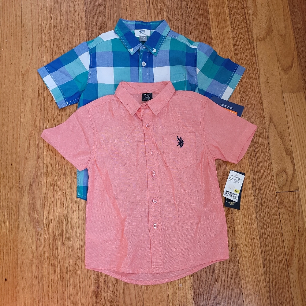2 NWT size 5 Boys Button-down Shirts